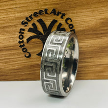 Load image into Gallery viewer, Endless Journey Greek Key Memorial Ring - Titanium Band
