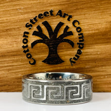 Load image into Gallery viewer, Endless Journey Greek Key Memorial Ring - Titanium Band
