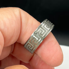 Load image into Gallery viewer, Endless Journey Greek Key Memorial Ring - Titanium Band
