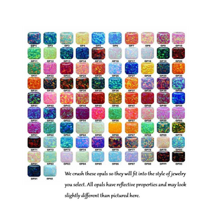 We offer 92 opal colors including purple, red, pink, yellow, green, blue, white, orange, and any colors can be combined.