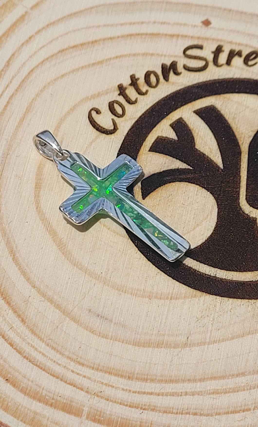 Sterling Silver Cross Pendant * Cremation Ash &Opals