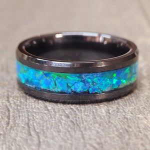 Northerner's Light Ring * Blue Green Opal Ring w/ Bright Glow-in-the-Dark