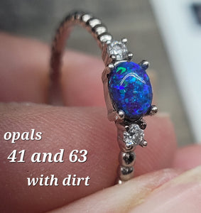 Stackable Memory Opal Ring Made w/ Cremation Ash, Dirt, Hair, or Sand