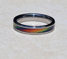 Load image into Gallery viewer, Pride &amp; Love Handmade Ring ~ 4mm Narrow Band Perfect for Everyone
