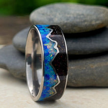 Load image into Gallery viewer, Keepsake Memory Ring &quot;Mountains On My Mind&quot; Titanium Band
