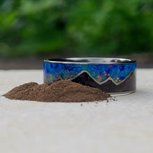 Load image into Gallery viewer, Keepsake Memory Ring &quot;Mountains On My Mind&quot; Titanium Band
