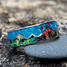 Load image into Gallery viewer, Mountains of Fire &amp; Ice Ring - Titanium Ring
