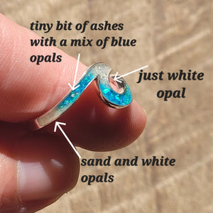 Ocean Wave - Custom Opal & Sterling Silver Keepsake Ring