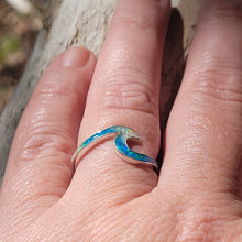 Load image into Gallery viewer, Ocean Wave - Custom Opal &amp; Sterling Silver Keepsake Ring
