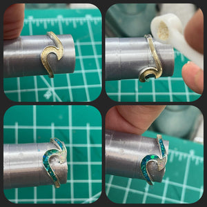 Ocean Wave - Custom Opal & Sterling Silver Keepsake Ring