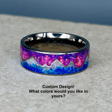 Load image into Gallery viewer, Mountains of Fire &amp; Ice Ring - Titanium Ring
