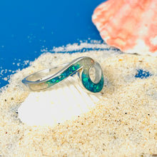 Load image into Gallery viewer, Ocean Wave - Custom Opal &amp; Sterling Silver Keepsake Ring
