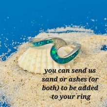 Load image into Gallery viewer, Ocean Wave - Custom Opal &amp; Sterling Silver Keepsake Ring
