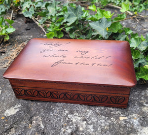 Keepsake Box Engraved With Your Family Member's Handwriting