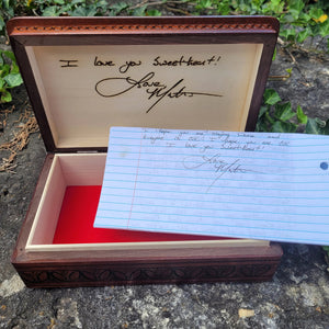 Keepsake Box Engraved With Your Family Member's Handwriting