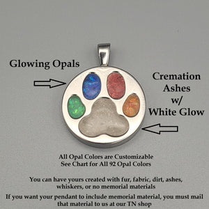 Rainbow Bridge Paw Print Memorial Pendant