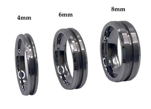 Thin Line of Love Tungsten Memorial Ring