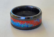 Load image into Gallery viewer, Red &amp; Blue Ring Fire &amp; Ice Wedding Band
