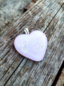 Ash Infused Pink Glass Memorial Necklace
