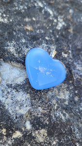 Blue Glass Memorial Heart Necklace