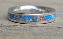 Load image into Gallery viewer, Sterling Silver, Opal &amp; Ash Memorial Ring
