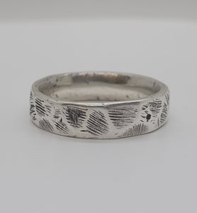 Rustic Sterling Silver Wedding Band