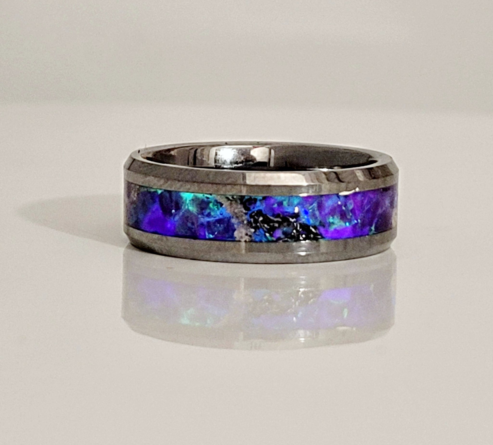 Purple Felt Flower Ring. Dark Purple Felt Ring With Aged 